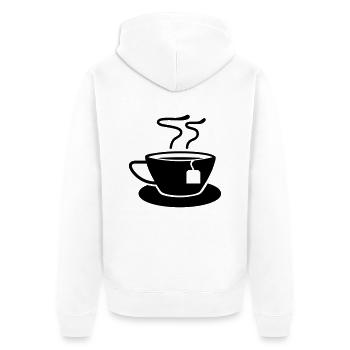 tea_cup_f1 - Unisex Premium Bio Zip Hoodie - Weiß - Hinten - Thijin (182cm)