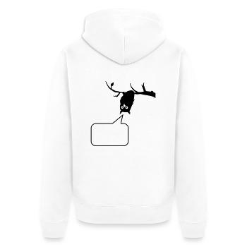 lustige Eule mit Sprechblase - Unisex Premium Bio Zip Hoodie - Weiß - Hinten - Thijin (182cm)