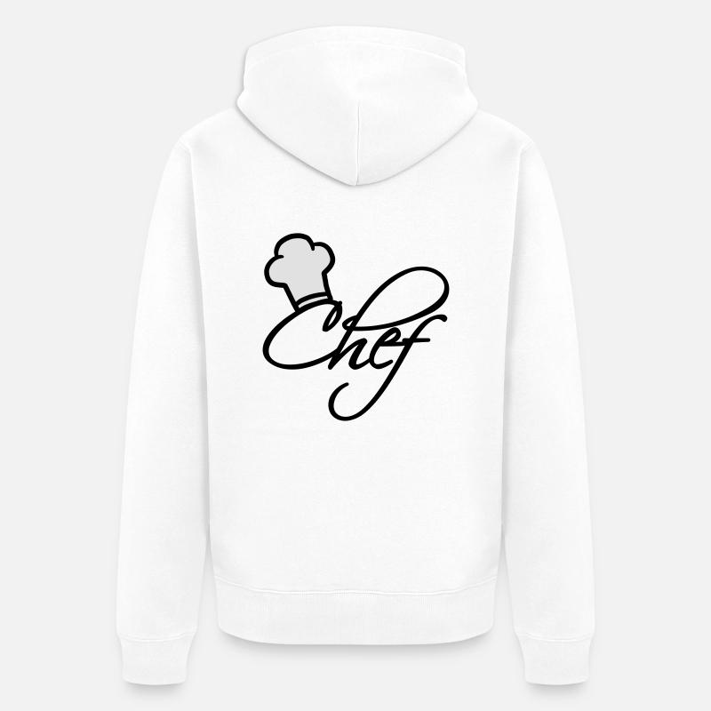 Chef exécutif toque j'adore - Veste à capuche bio Premium Unisexe - blanc