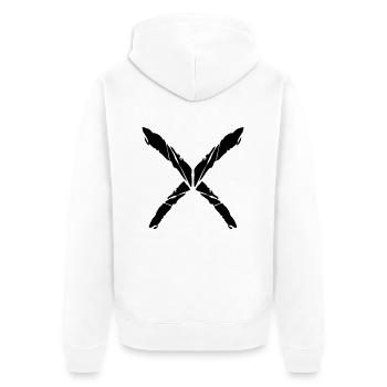 Letter X Cross - Unisex Premium Organic Zip Hoodie - white - Back - Thijin (182cm)