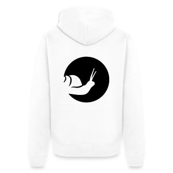Snail - Unisex Premium Organic Zip Hoodie - white - Back - Thijin (182cm)