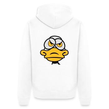 Ente schlecht gelaunt böse - Unisex Premium Bio Zip Hoodie - Weiß - Hinten - Thijin (182cm)