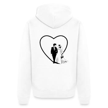 Mariage coeur heureux mariage d'amour - Veste à capuche bio Premium Unisexe - blanc - Dos - Thijin (182cm)
