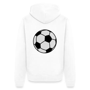 football / ball 2c - Unisex Premium Organic Zip Hoodie - white - Back - Thijin (182cm)