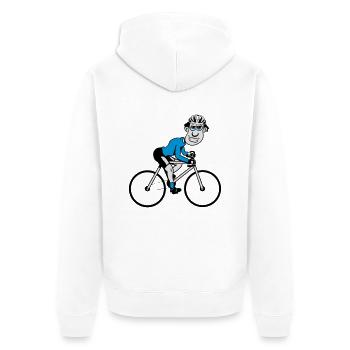 Vélo vélo drôle - Veste à capuche bio Premium Unisexe - blanc - Dos - Thijin (182cm)