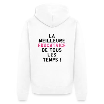 Education / Educateur / Educatrice / Ecole / Prof - Veste à capuche bio Premium Unisexe - blanc - Dos - Thijin (182cm)