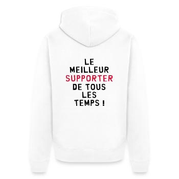 Supporter / Supportrice / Sport / Supporteur - Veste à capuche bio Premium Unisexe - blanc - Dos - Thijin (182cm)