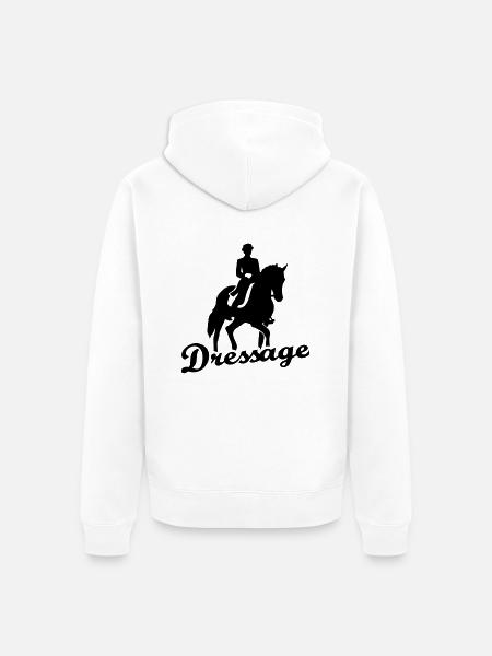 Dressage - Unisex Premium Organic Zip Hoodie - white