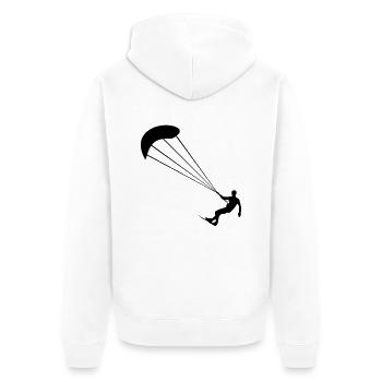 Kiter - Unisex Premium Bio Zip Hoodie - Weiß - Hinten - Thijin (182cm)