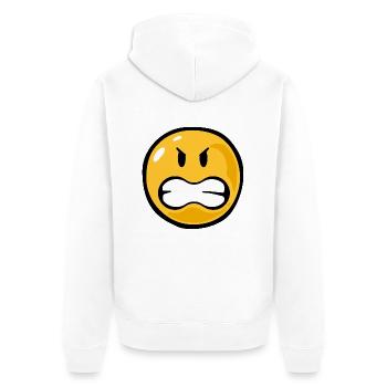 Smiley angry - Unisex Premium Bio Zip Hoodie - Weiß - Hinten - Thijin (182cm)