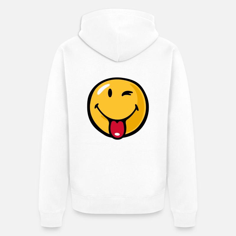 Smiley playful - Veste à capuche bio Premium Unisexe - blanc