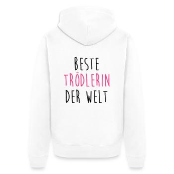 Trödler Trödlerin Trödelhandel Flohmarkt Antiquar - Unisex Premium Bio Zip Hoodie - Weiß - Hinten - Thijin (182cm)