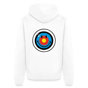 Smiley Target - Veste à capuche bio Premium Unisexe - blanc - Dos - Thijin (182cm)