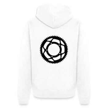 radsport - Unisex Premium Bio Zip Hoodie - Weiß - Hinten - Thijin (182cm)