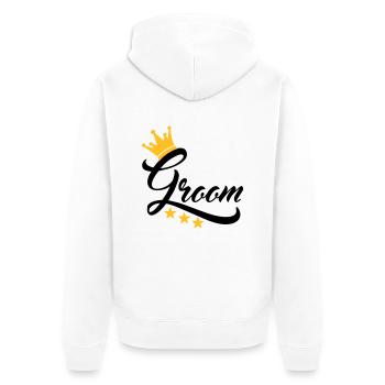 groom - Unisex Premium Bio Zip Hoodie - Weiß - Hinten - Thijin (182cm)