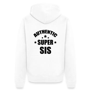 Sister Friend Schwester Soeur Sœur Baby Birth - Unisex Premium Organic Zip Hoodie - white - Back - Thijin (182cm)