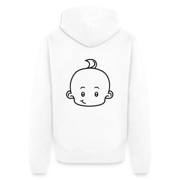heureux tête visage petit mignon mignon couche enf - Veste à capuche bio Premium Unisexe - blanc - Dos - Thijin (182cm)