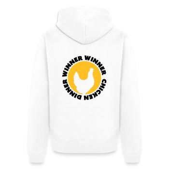 Winner Winner Chicken Dinner - Unisex Premium Bio Zip Hoodie - Weiß - Hinten - Thijin (182cm)