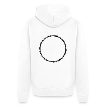 blank laurel wreath frame circle round design logo - Unisex Premium Organic Zip Hoodie - white - Back - Thijin (182cm)