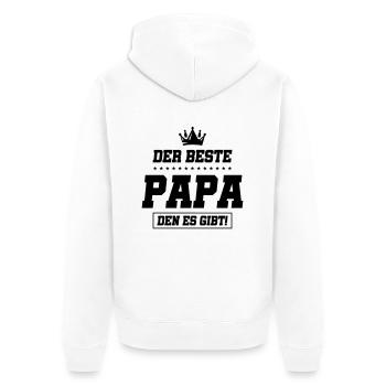 der beste papa den es gibt - Unisex Premium Bio Zip Hoodie - Weiß - Hinten - Thijin (182cm)