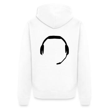 Headset sound gamer - Unisex Premium Organic Zip Hoodie - white - Back - Thijin (182cm)