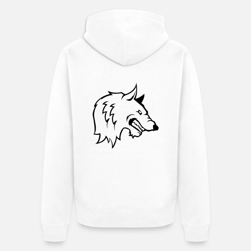 wolf - Veste à capuche bio Premium Unisexe - blanc