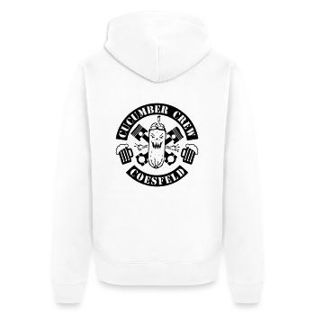 Cucumber Crew Coesfeld schwarz - Unisex Premium Bio Zip Hoodie - Weiß - Hinten - Thijin (182cm)
