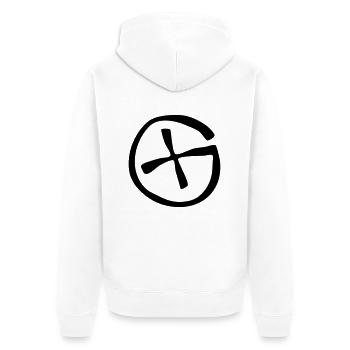 Geocaching, Logo - Unisex Premium Bio Zip Hoodie - Weiß - Hinten - Thijin (182cm)