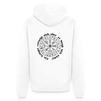 Pagan Wikingerkompass Krieger - Unisex Premium Bio Zip Hoodie - Weiß - Hinten - Thijin (182cm)