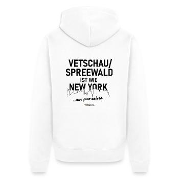 Vetschau/Spreewald - Unisex Premium Bio Zip Hoodie - Weiß - Hinten - Thijin (182cm)