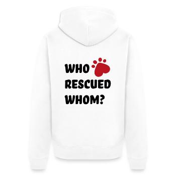Animal Welfare Dog - Unisex Premium Organic Zip Hoodie - white - Back - Thijin (182cm)
