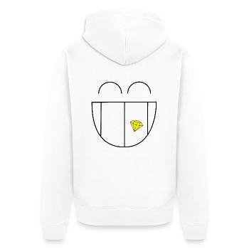 HAPPY BIT. SOURIRE DE DIAMANT. - Veste à capuche bio Premium Unisexe - blanc - Dos - Thijin (182cm)