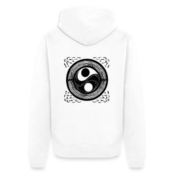 Yin Yang Sign Symbol Peace Happy 6 - Unisex Premium Organic Zip Hoodie - white - Back - Thijin (182cm)