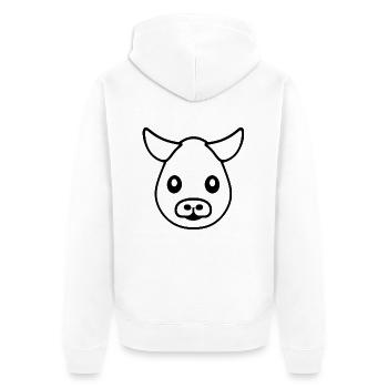 Kuh süß Tier Bauernhof Tiere lustig Kühe neu 15 - Unisex Premium Bio Zip Hoodie - Weiß - Hinten - Thijin (182cm)