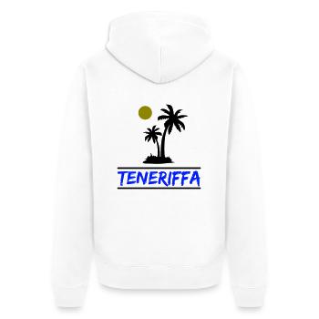 Tenerife - Unisex Premium Organic Zip Hoodie - white - Back - Thijin (182cm)