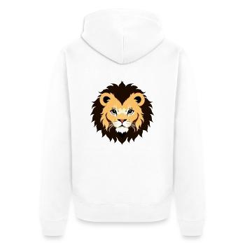 Königlich Cartoon Löwe Löwen Comic 21 - Unisex Premium Bio Zip Hoodie - Weiß - Hinten - Thijin (182cm)
