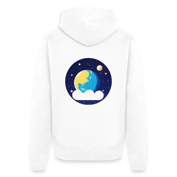 Mignon dessin animé représentation de la planète Terre 6 - Veste à capuche bio Premium Unisexe - blanc - Dos - Thijin (182cm)