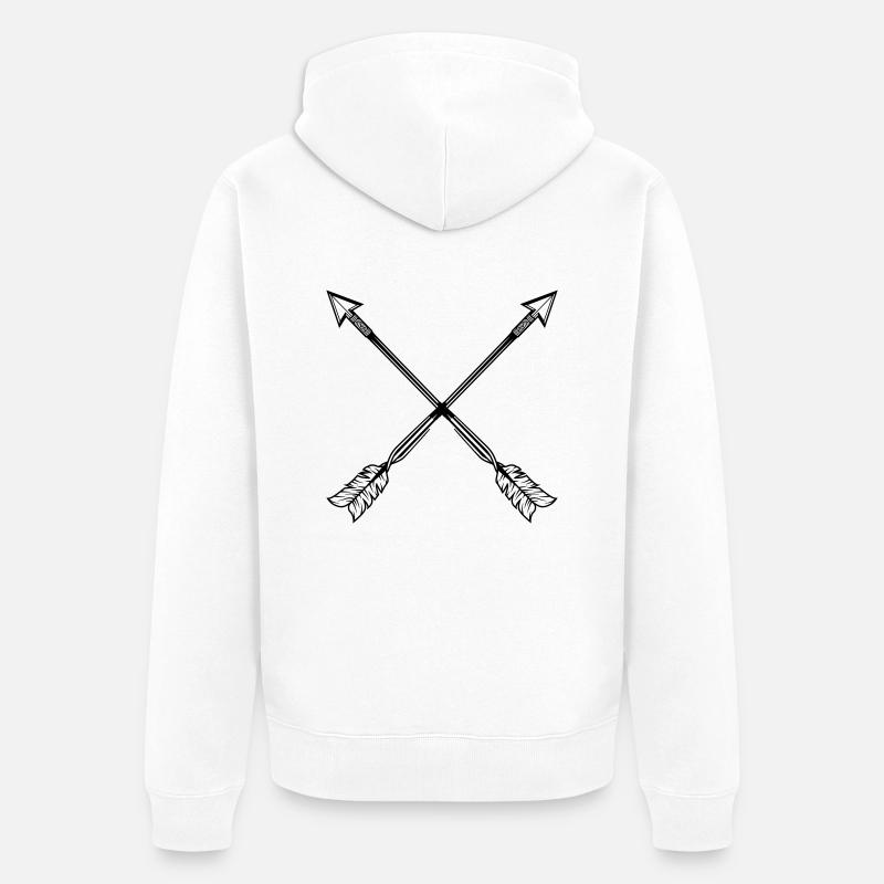 Flèches - Veste à capuche bio Premium Unisexe - blanc