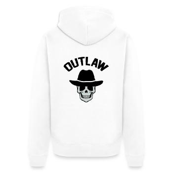 Cowboy Skull Outlaw - Unisex Premium Organic Zip Hoodie - white - Back - Thijin (182cm)