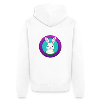 Weisser Hase Kaninchen - Unisex Premium Bio Zip Hoodie - Weiß - Hinten - Thijin (182cm)