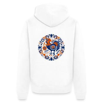 Le coq vintage - Veste à capuche bio Premium Unisexe - blanc - Dos - Thijin (182cm)