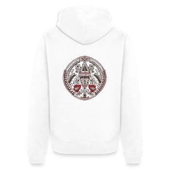 Afrikanische Folklore - Unisex Premium Bio Zip Hoodie - Weiß - Hinten - Thijin (182cm)