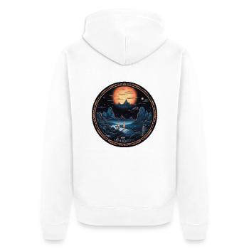 Magische Reise - Unisex Premium Bio Zip Hoodie - Weiß - Hinten - Thijin (182cm)