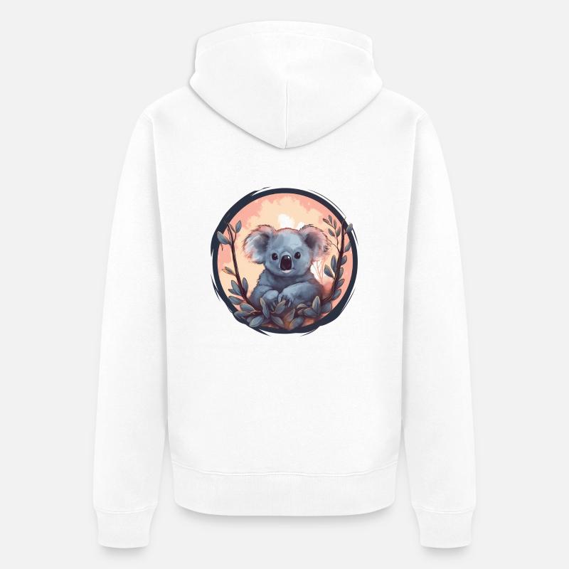 Koala mignon - Veste à capuche bio Premium Unisexe - blanc
