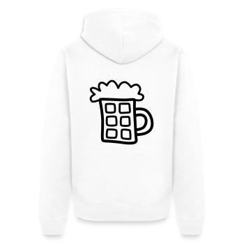 Beer 1 - Unisex Premium Organic Zip Hoodie - white - Back - Thijin (182cm)