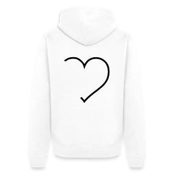 Ein modernes Herz - Unisex Premium Bio Zip Hoodie - Weiß - Hinten - Thijin (182cm)