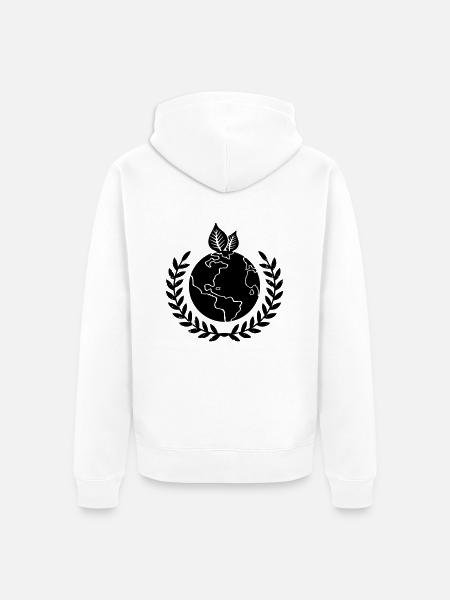Earth Wreath - Unisex Premium Organic Zip Hoodie - white