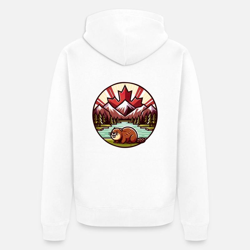 Canada Bieber 3 - Veste à capuche bio Premium Unisexe - blanc