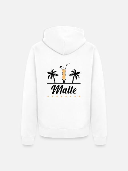 malle - Unisex Premium Bio Zip Hoodie - Weiß
