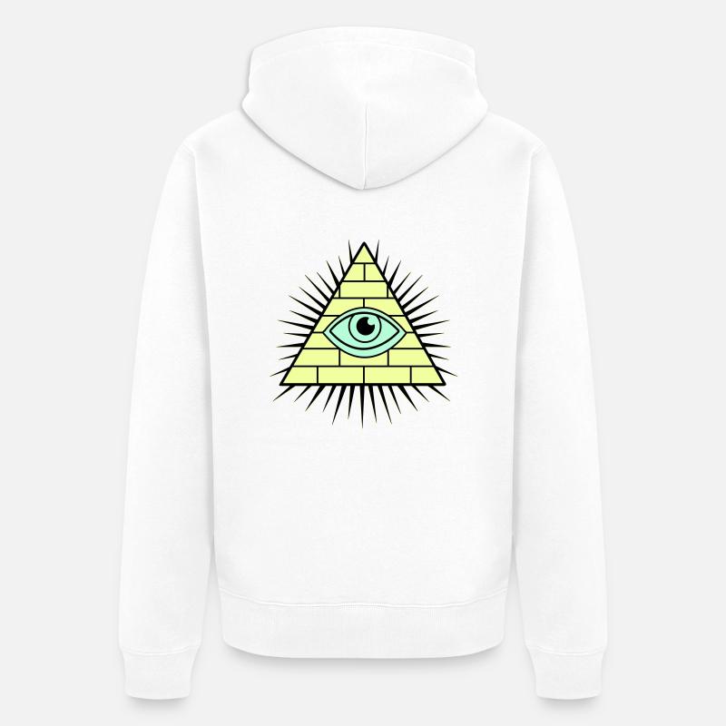 Pyramide des Illuminati - Veste à capuche bio Premium Unisexe - blanc